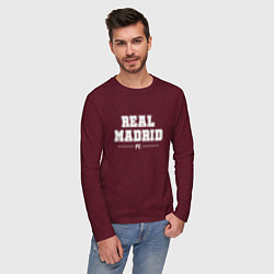 Лонгслив хлопковый мужской Real Madrid Football Club Классика, цвет: меланж-бордовый — фото 2