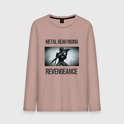 Лонгслив хлопковый мужской Metal Gear Rising: Revengeance - Raiden, цвет: пыльно-розовый