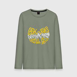 Лонгслив хлопковый мужской CREAM Wu-Tang, цвет: авокадо