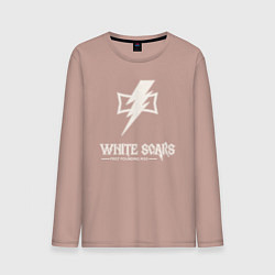 Лонгслив хлопковый мужской Белые шрамы лого винтаж, цвет: пыльно-розовый