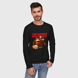 Лонгслив хлопковый мужской Nintendo - DK, цвет: черный — фото 2
