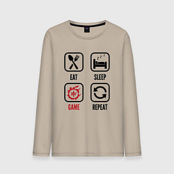 Мужской лонгслив Eat - Sleep - Final Fantasy - Repeat