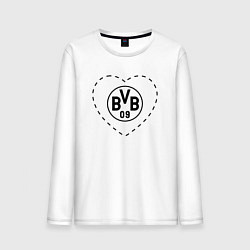 Лонгслив хлопковый мужской Лого Borussia в сердечке, цвет: белый