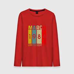 Лонгслив хлопковый мужской 1984 - Март, цвет: красный