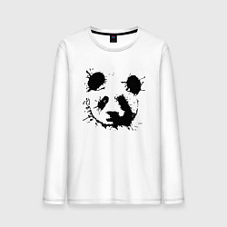 Лонгслив хлопковый мужской Прикольный панда - клякса, цвет: белый