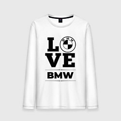 Лонгслив хлопковый мужской BMW love classic, цвет: белый
