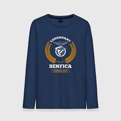 Лонгслив хлопковый мужской Benfica - legendary football club, цвет: тёмно-синий