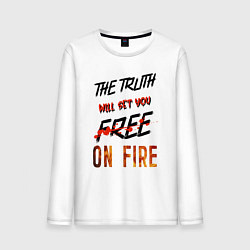 Лонгслив хлопковый мужской The truth will set you free, цвет: белый
