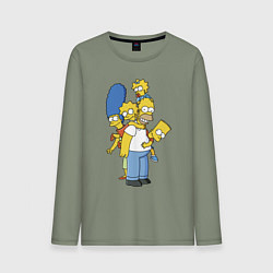 Мужской лонгслив Прикольная семейка Симпсонов