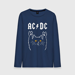 Мужской лонгслив AC DC rock cat