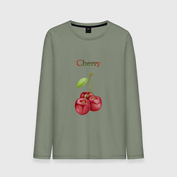 Лонгслив хлопковый мужской Cherry вишня, цвет: авокадо