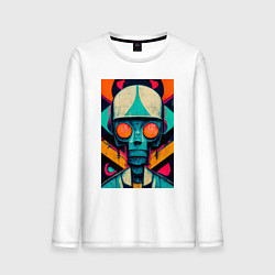 Лонгслив хлопковый мужской Bad Evil Robot, цвет: белый