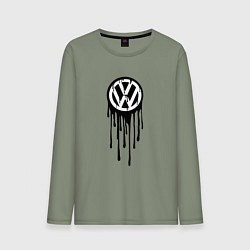 Лонгслив хлопковый мужской Volkswagen - art logo, цвет: авокадо