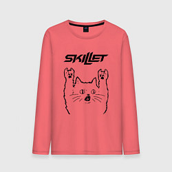 Лонгслив хлопковый мужской Skillet - rock cat, цвет: коралловый