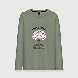 Лонгслив хлопковый мужской I Overthink Everything, цвет: авокадо