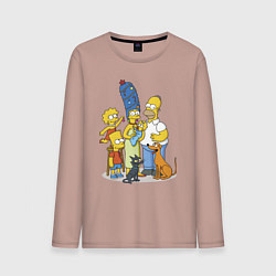 Мужской лонгслив Семейка Симпсонов встречает Новый Год!