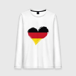 Лонгслив хлопковый мужской Сердце - Германия, цвет: белый