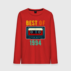 Лонгслив хлопковый мужской Лучшее из 1994 аудиокассета, цвет: красный