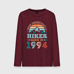 Лонгслив хлопковый мужской Никогда не недооценивай путешественника 1994 года, цвет: меланж-бордовый