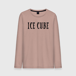 Лонгслив хлопковый мужской Ice Cube - logo, цвет: пыльно-розовый