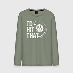 Лонгслив хлопковый мужской Я бы ударил эту 8, цвет: авокадо