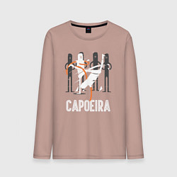 Лонгслив хлопковый мужской Capoeira - contactless combat, цвет: пыльно-розовый