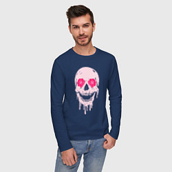 Лонгслив хлопковый мужской Jolly skull, цвет: тёмно-синий — фото 2