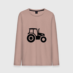 Лонгслив хлопковый мужской Силуэт трактора, цвет: пыльно-розовый