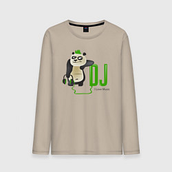 Мужской лонгслив DJ панда я люблю музыку