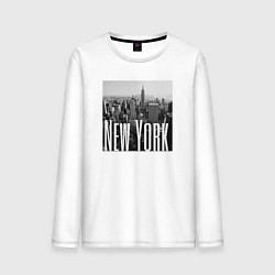 Лонгслив хлопковый мужской New York city in picture, цвет: белый