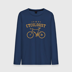 Лонгслив хлопковый мужской Велосипедист 5 звезд, цвет: тёмно-синий