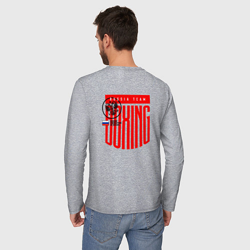 Мужской лонгслив Boxing federation of Russia / Меланж – фото 4