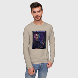 Лонгслив хлопковый мужской Джозеф Алоизиус Миллер, цвет: миндальный — фото 2