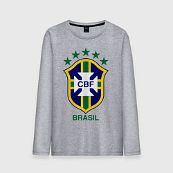 Лонгслив хлопковый мужской Brasil CBF, цвет: меланж