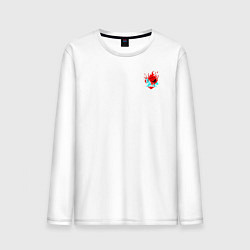 Лонгслив хлопковый мужской Лого Самурай из Киберпанка 2077, цвет: белый