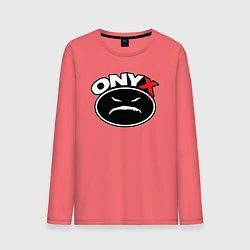 Лонгслив хлопковый мужской Onyx - black logo, цвет: коралловый