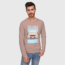 Лонгслив хлопковый мужской Toyota Altezza stance alternative, цвет: пыльно-розовый — фото 2