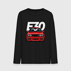 Лонгслив хлопковый мужской BMW E30, цвет: черный