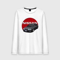 Лонгслив хлопковый мужской Nissan B-14, цвет: белый
