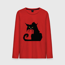 Лонгслив хлопковый мужской Black cat, цвет: красный
