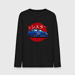Лонгслив хлопковый мужской Nissan Skyline R34 GT-R, цвет: черный
