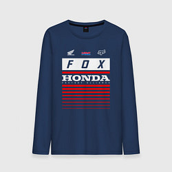 Лонгслив хлопковый мужской Honda racing, цвет: тёмно-синий