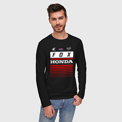 Лонгслив хлопковый мужской Honda racing, цвет: черный — фото 2