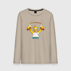 Лонгслив хлопковый мужской Homer & Beer, цвет: миндальный