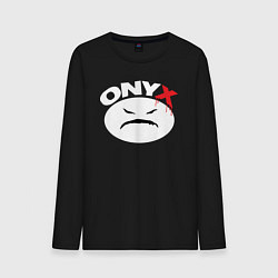 Лонгслив хлопковый мужской Onyx logo white, цвет: черный