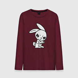 Лонгслив хлопковый мужской Злобный кролик, цвет: меланж-бордовый