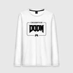 Мужской лонгслив Doom gaming champion: рамка с лого и джойстиком