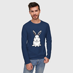Лонгслив хлопковый мужской Снежный кролик, цвет: тёмно-синий — фото 2