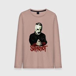 Лонгслив хлопковый мужской Slipknot mask, цвет: пыльно-розовый