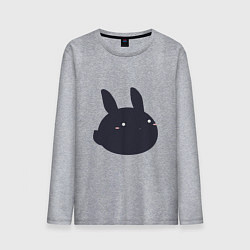 Лонгслив хлопковый мужской Черный кролик - минимализм, цвет: меланж